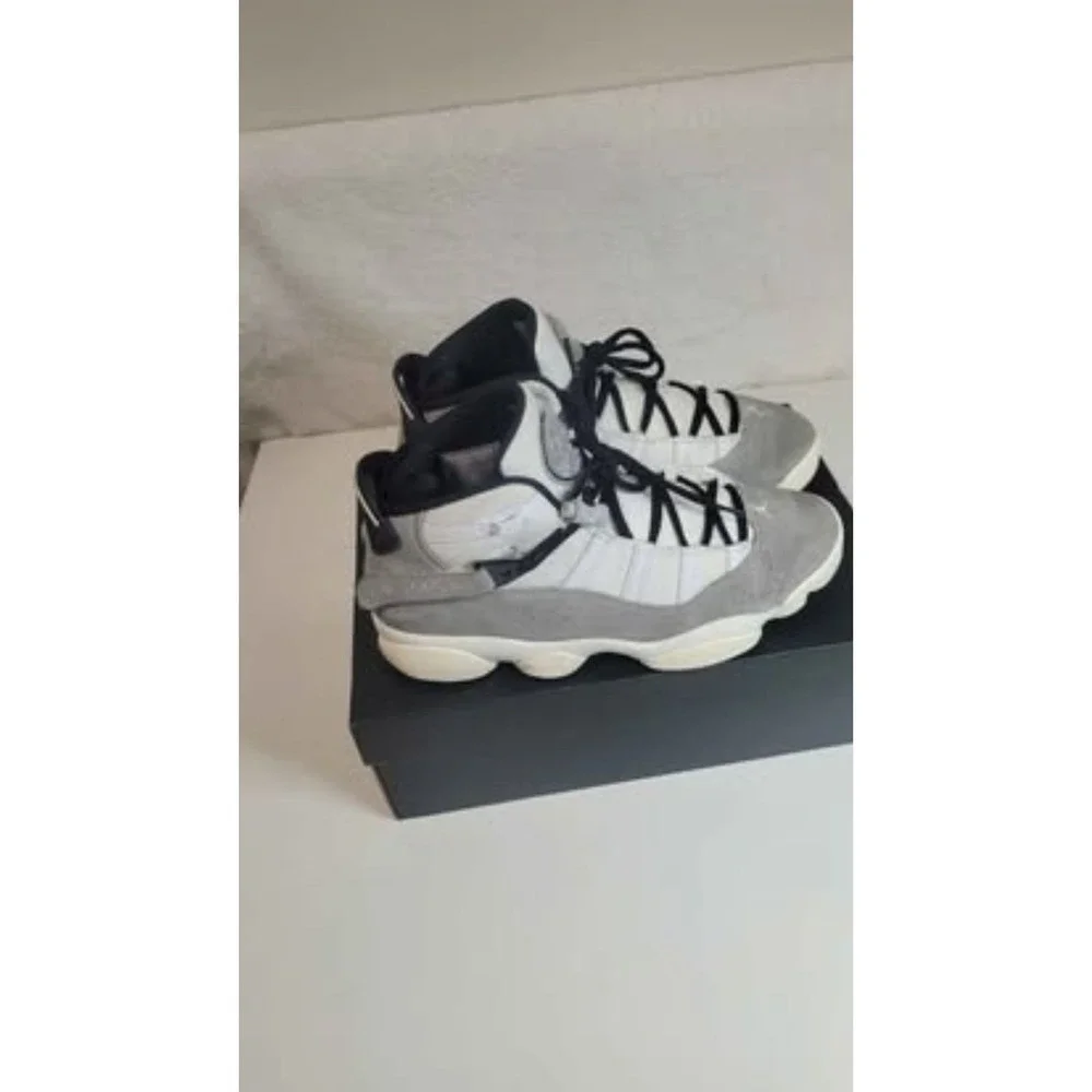 Jordan 6 Rings Light Smoke Grey White Black FJ4650-077 Size 9 Basketball Shoe